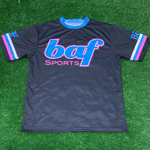 BAF Sports Full Dye Jersey, Black w/ Blue & Pink